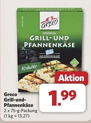 Greco Grill- und Pfannenkäse 2 x 75-g-Packung