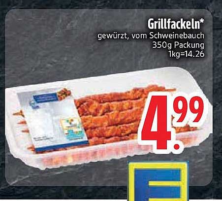Grillfackeln - gewürzt, vom Schweinebauch, 350 g Packung