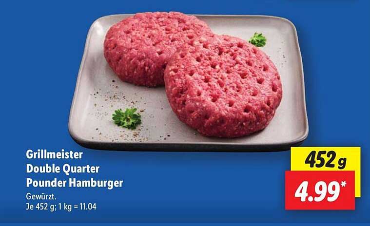 Grillmeister Double Quarter Pounder Hamburger