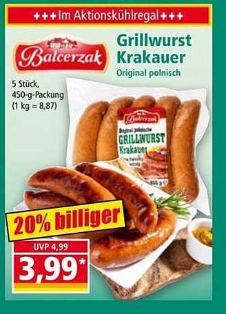 Grillwurst Krakauer - Original polnisch von Balcerzak