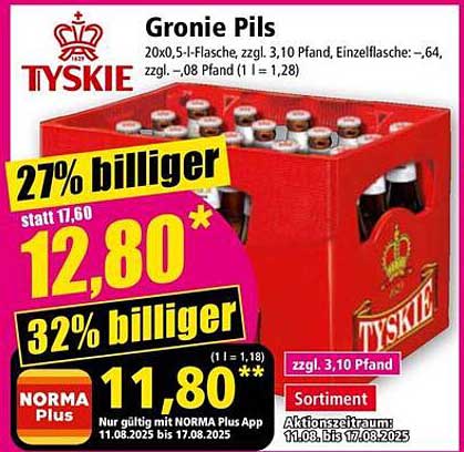 Gronie Pils von Tyskie - Genießen Sie jetzt zum Bestpreis!