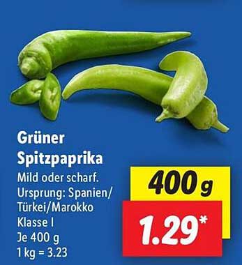 Grüner Spitzpaprika