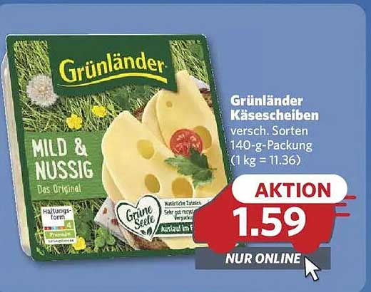 Grünländer Käse scheiben verschiedene Sorten 140-g-Packung