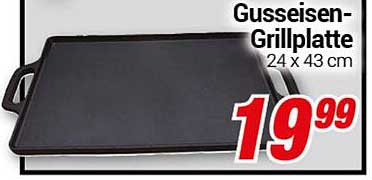 Gusseisen-Grillplatte 24 x 43 cm