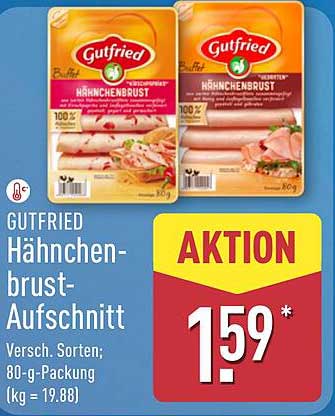 GUTFRIED Hähnchenbrust-Aufschnitt 80-g-Packung