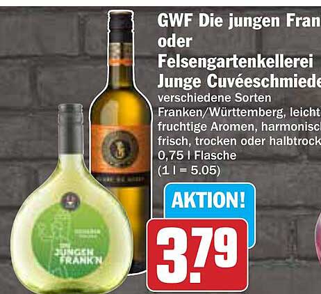 GWF Die jungen Franken oder Felsengartenkellerei Junge Cuvéeschmiede, verschiedene Sorten
