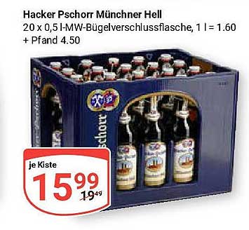 Hacker Pschorr Münchner Hell - 20 x 0,5 l Kiste