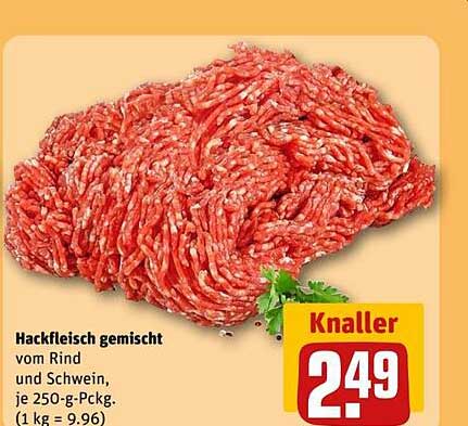 Hackfleisch gemischt vom Rind und Schwein, je 250-g-Pckg.