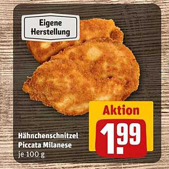 Hähnchenschnitzel Piccata Milanese je 100 g