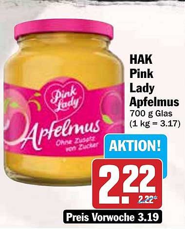 HAK Pink Lady Apfelmus 700 g