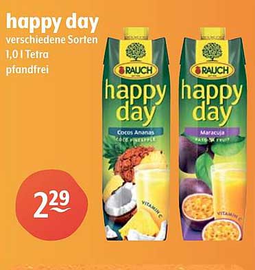 happy day verschiedene Sorten 1,0 l Tetra pfandfrei