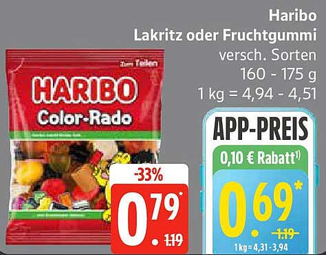 Haribo Lakritz oder Fruchtgummi 160 – 175 g