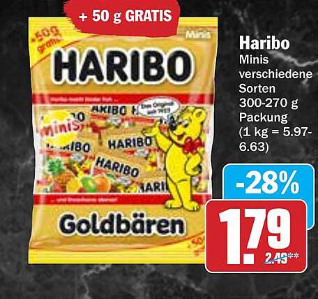 Haribo Minis Goldbären 300-270 g + 50 g GRATIS