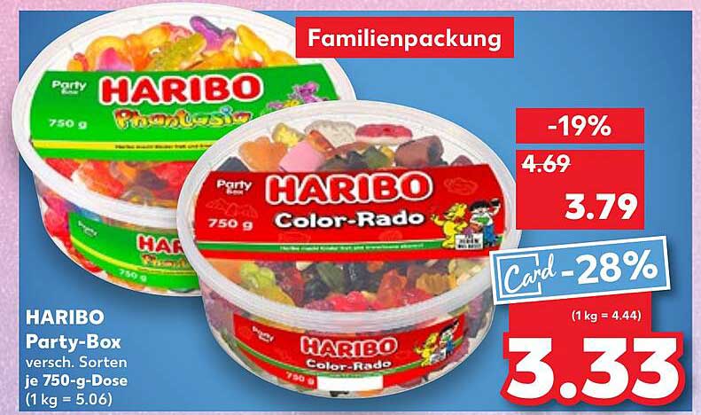 HARIBO Party-Box verschiedene Sorten je 750-g-Dose