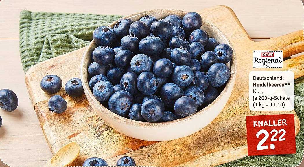 Heidelbeeren der Klasse I - 200 g für nur 2,22 €
