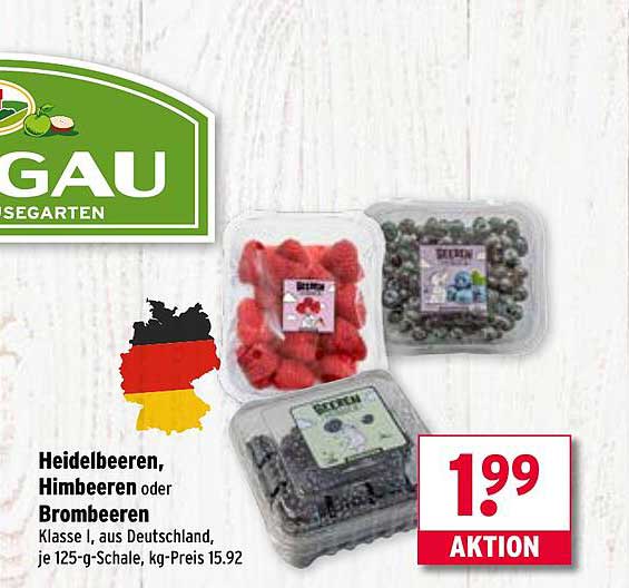 Heidelbeeren, Himbeeren oder Brombeeren - Klasse I aus Deutschland
