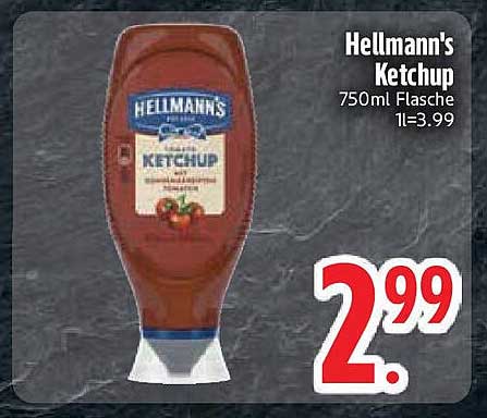 Hellmann's Ketchup 750ml Flasche für nur 2,99 €
