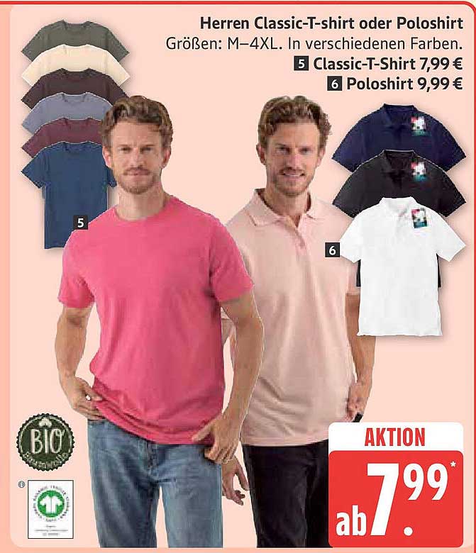 Herren Classic-T-Shirt oder Poloshirt