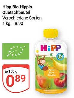 Hipp Bio Hippis Quetschbeutel - Verschiedene Sorten