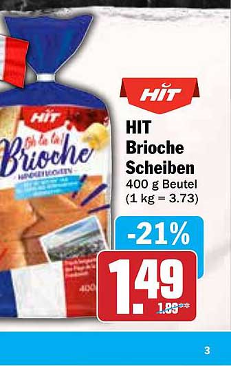 HIT Brioche Scheiben 400 g Beutel