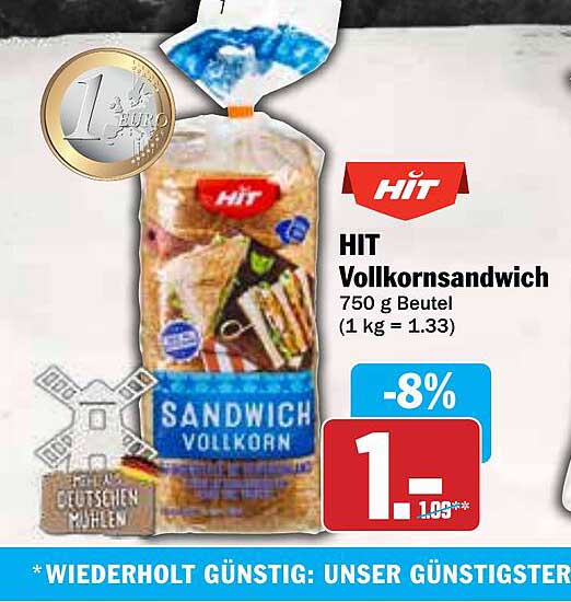 HIT Vollkornsandwich 750 g Beutel