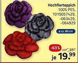 Hochflorteppich in Blumenform – Jetzt zum Vorteilspreis!