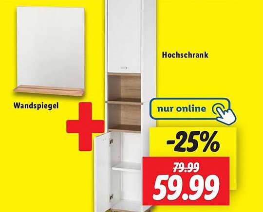 Hochschrank mit Wandspiegel – Nur für kurze Zeit im Lidl-Prospekt!