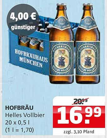 HOFBRÄU Helles Vollbier 20 x 0,5 l