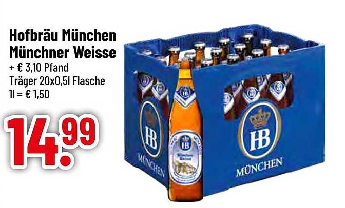 Hofbräu München Münchner Weissbier – 20 Flaschen im Träger