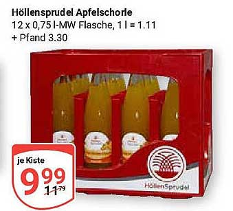 Höllensprudel Apfelschorle 12 x 0,75 l