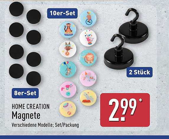 HOME CREATION Magnete - Verschiedene Modelle; Set/Packung