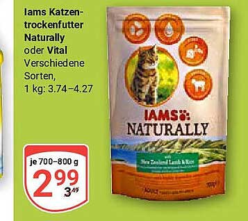 Iams Katzentrockenfutter Naturally oder Vital