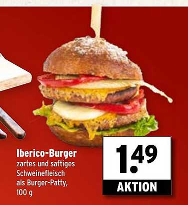 Iberico-Burger, zartes und saftiges Schweinefleisch als Burger-Patty, 100 g