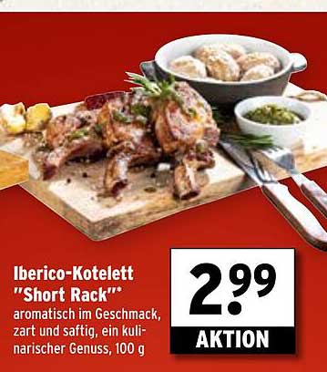 Iberico-Kotelett 'Short Rack' - aromatisch im Geschmack, zart und saftig
