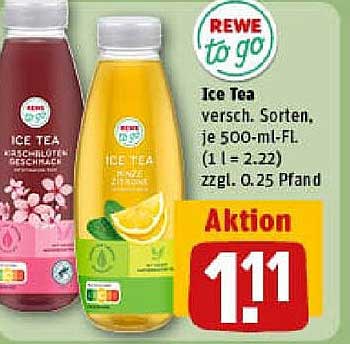 Ice Tea verschiede Sorten, je 500-ml-Fl.