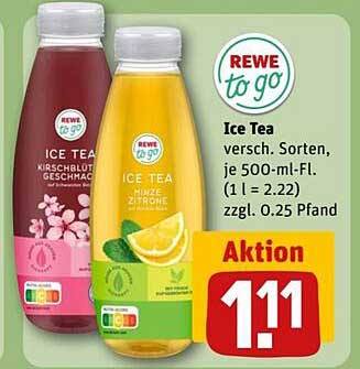 Ice Tea verschiedene Sorten, je 500-ml-Fl.