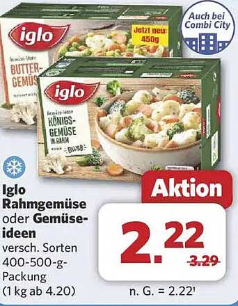 Iglo Rahmgemüse oder Gemüseideen 400-500-g-Packung