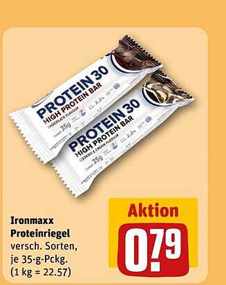 Ironmaxx Proteinriegel, verschiedene Sorten, je 35-g-Pckg.
