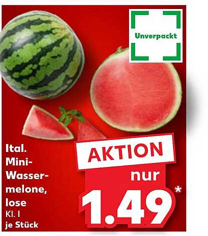 Ital. Mini-Wassermelone, lose, Kl. I je Stück