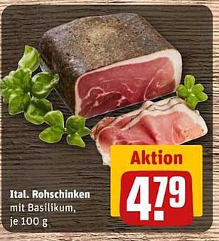 Ital. Rohschinken mit Basilikum, je 100 g