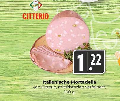 Italienische Mortadella von Citterio, mit Pistazien verfeinert, 100 g