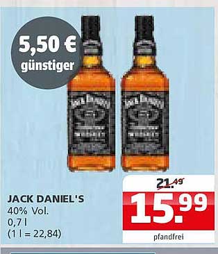 JACK DANIEL'S 40% Vol, 0,7 l - Genuss für Kenner