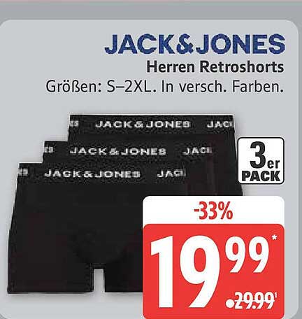 JACK & JONES Herren Retroschorts - 3er Pack