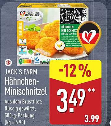 JACK'S FARM Hähnchen-Minischnitzel 500 g