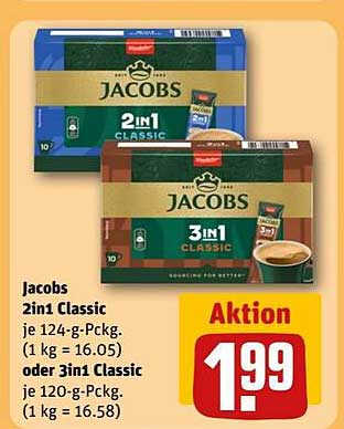 Jacobs 2in1 Classic oder 3in1 Classic - beliebter Kaffeegenuss