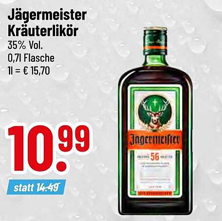 Jägermeister Kräuterlikör 0,7 l - 10,99 € statt 14,49 €