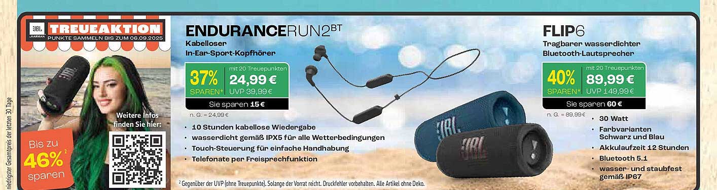 JBL ENDURANCE RUN2BT - Kabelloser In-Ear-Sportkopfhörer