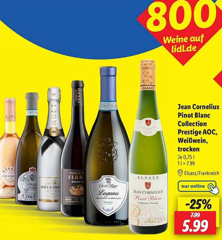 Jean Cornelius Pinot Blanc Collection Prestige AOC, Weißwein, trocken