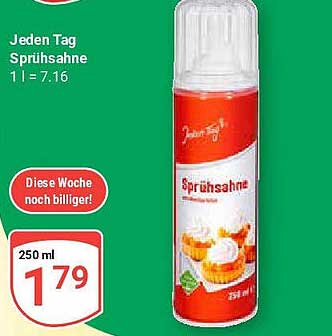 Jeden Tag Sprühsahne 250 ml