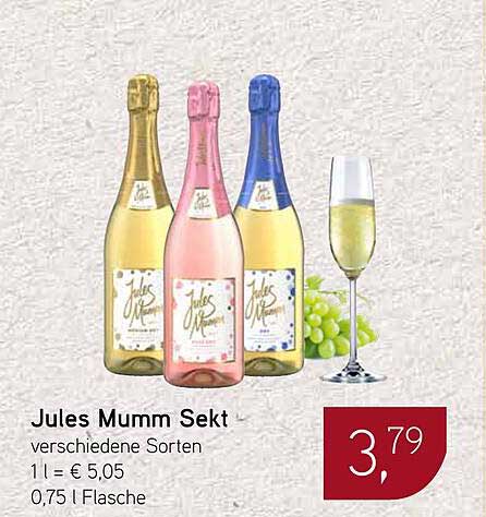 Jules Mumm Sekt - verschiedene Sorten
